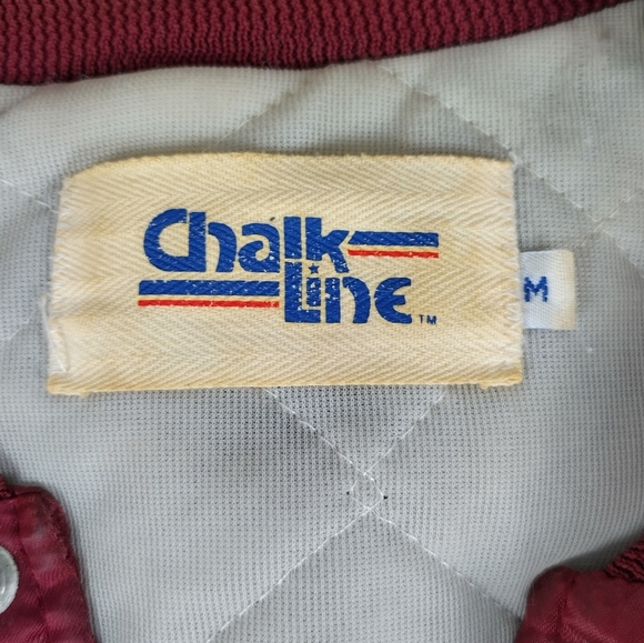 Vtg Washington Commanders Chalk Line Satin Sz Med Bomber Jacket NFL Back Script - Picture 9 of 12